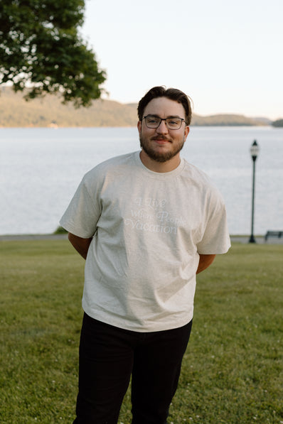 I Live Where People Vacation – Core Tee (Oat Gray Edition)