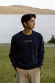 I Live Where People Vacation – Classic Cotton Sweatshirt (Blue Edition)