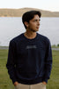 I Live Where People Vacation – Classic Cotton Sweatshirt (Blue Edition)