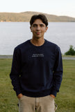 I Live Where People Vacation – Classic Cotton Sweatshirt (Blue Edition)