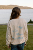 I Live Where People Vacation – Classic Cotton Sweatshirt (Butter Yellow Edition)