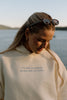 I Live Where People Vacation – Oversized Fleece Hoodie (Butter Yellow)