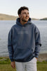 I Live Where People Vacation – Oversized Fleece Hoodie (Jeans Blue)