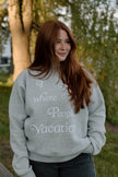 I Live Where People Vacation – Essential Mock Neck (Gray Edition)