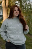 I Live Where People Vacation – Essential Mock Neck (Gray Edition)
