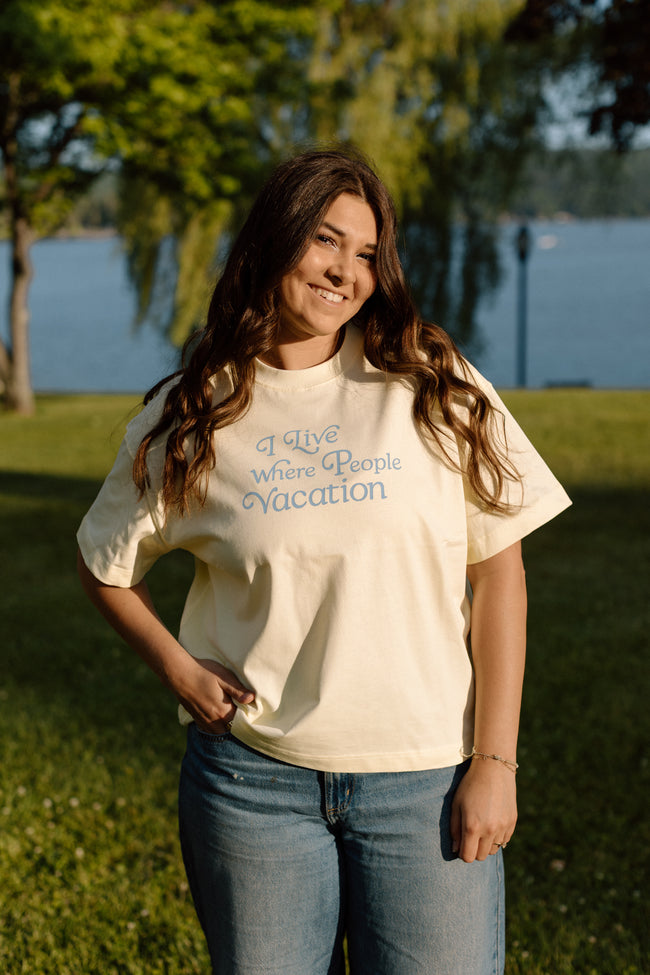 I Live Where People Vacation – Core Tee (Butter Yellow Edition)