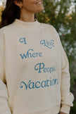I Live Where People Vacation – Essential Mock Neck (Butter Yellow Edition)