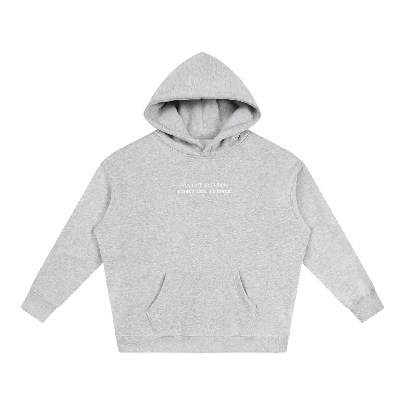 I Live Where People Vacation – Oversized Fleece Hoodie (Gray)