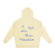 I Live Where People Vacation – Oversized Fleece Hoodie (Butter Yellow)